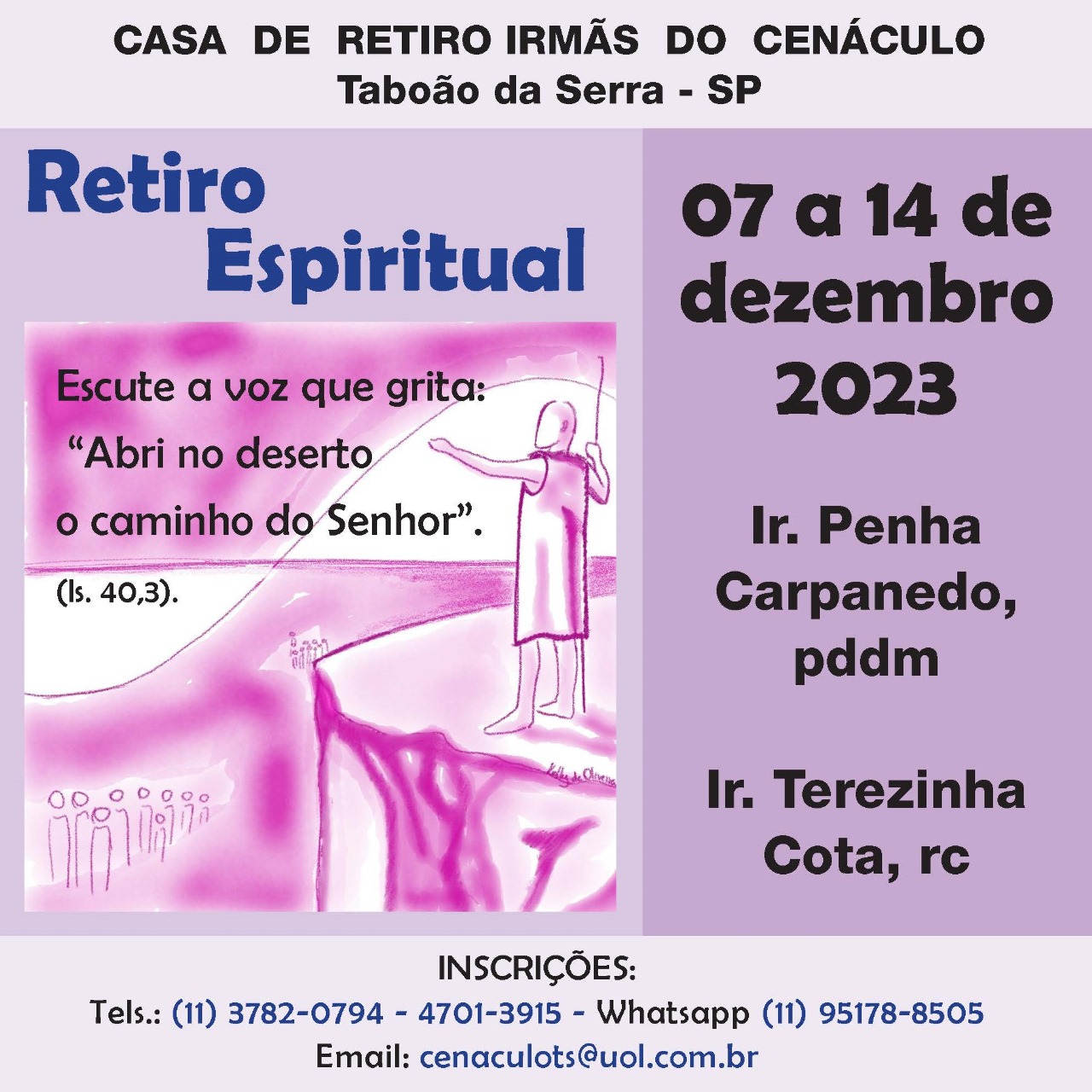Retiro de 8 dias em Taboão da Serra - SP