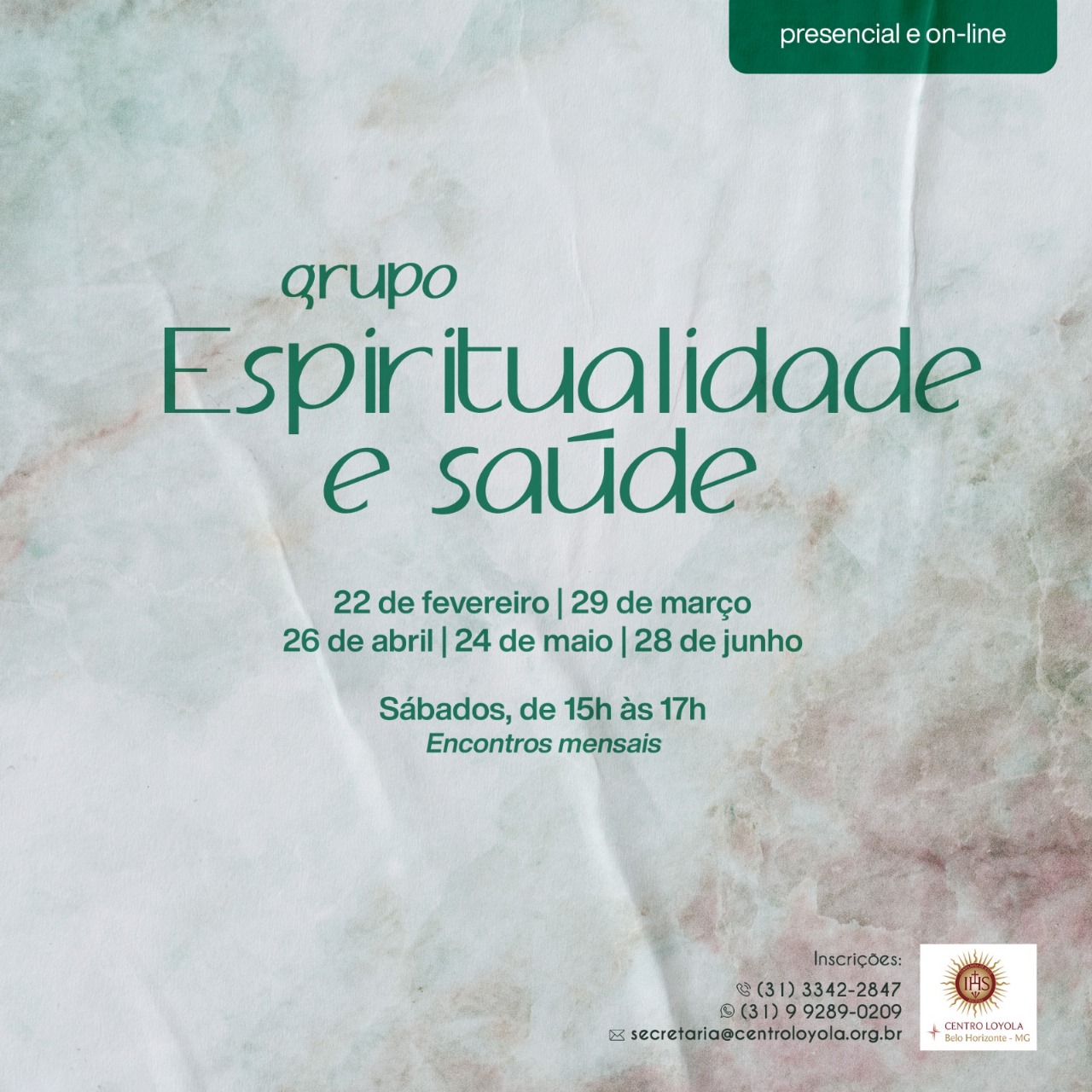 Grupo Espiritualidade e Saúde (presencial e on-line)